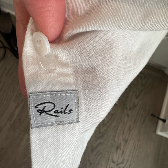 Rails Ingrid White Star Button Down Shirt Women's Medium - Picture 4 of 5